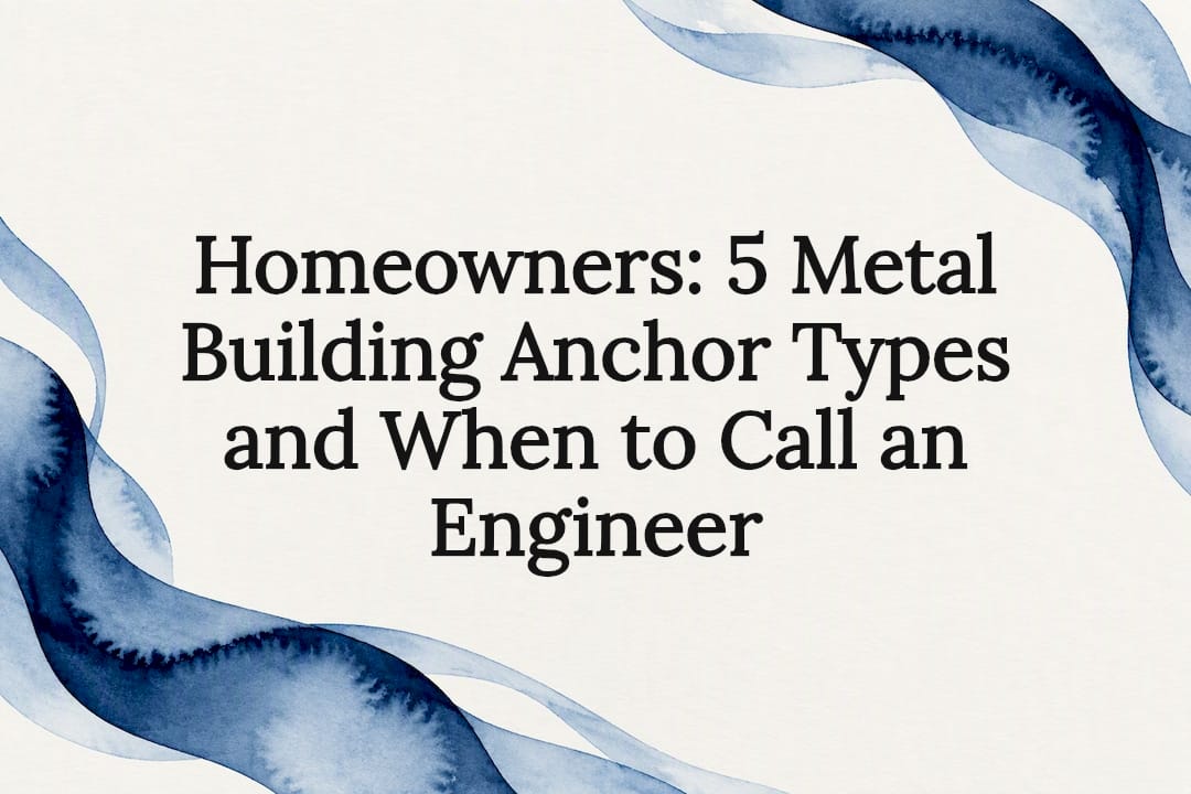 Decorative metal building anchor title card