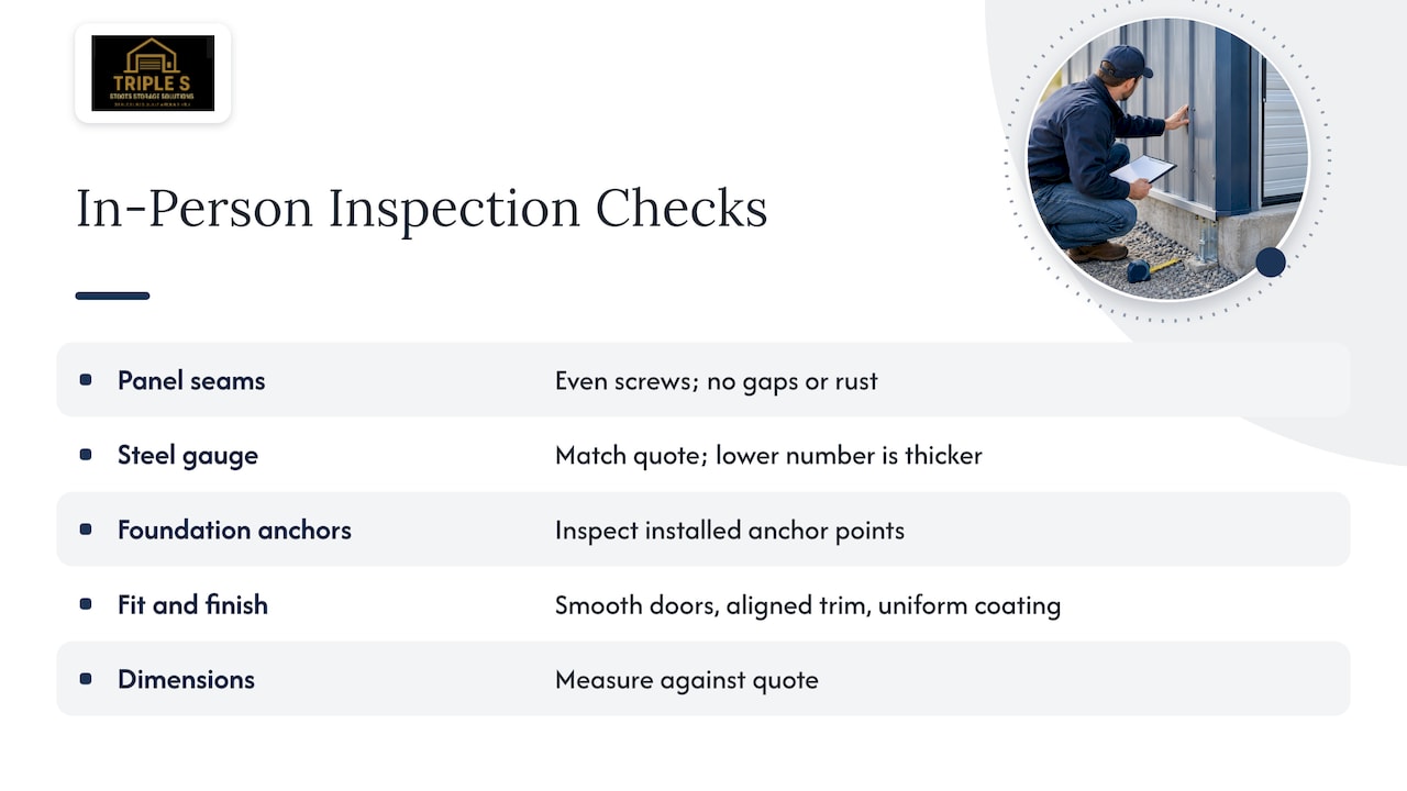 Five checkpoints for inspecting a metal building