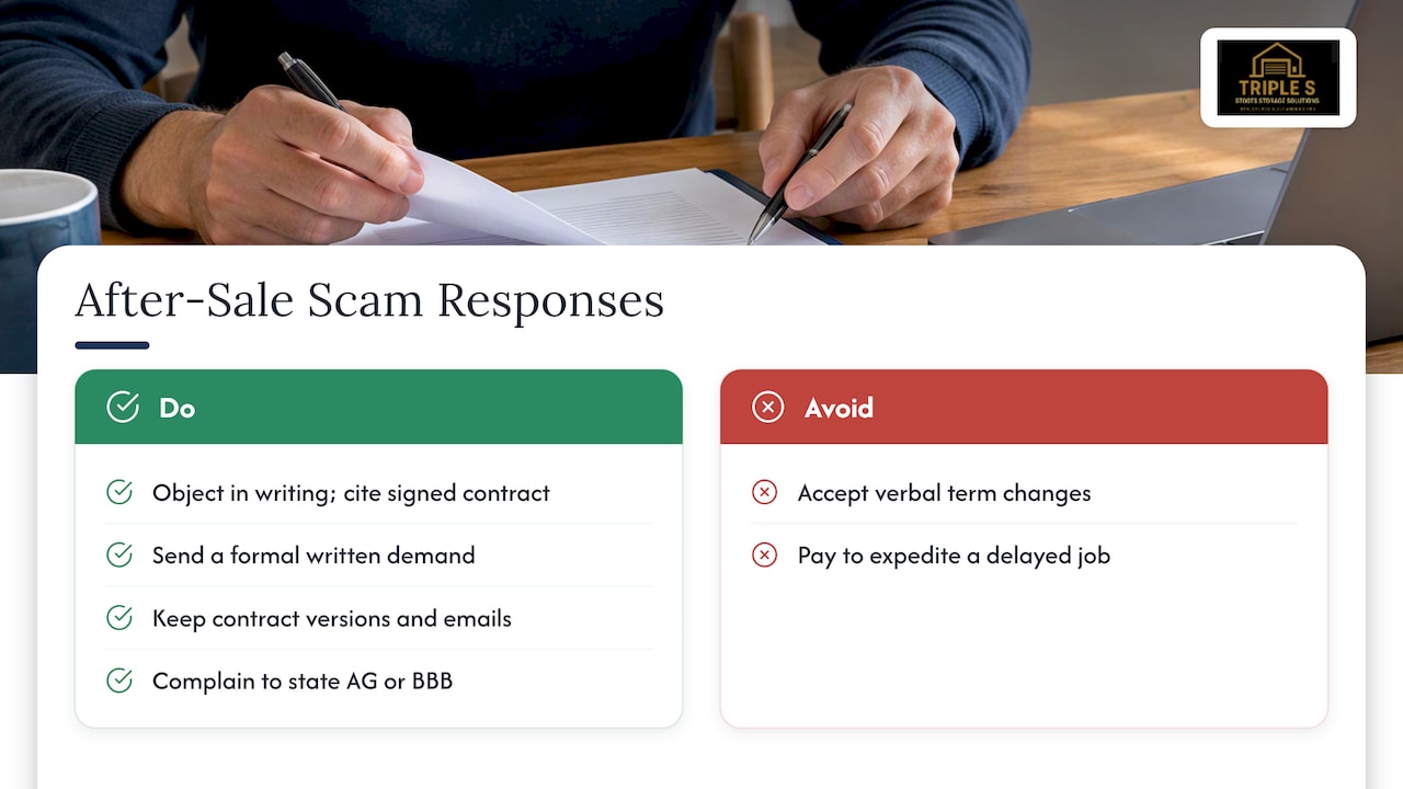 After-Sale Tactics Scammers Use and How to Respond — overview diagram